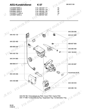 Взрыв-схема стиральной машины Aeg LAVPR. 1005 SENS. - Схема узла Electrical equipment